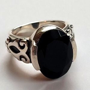 SILPADA | Sterling Silver Black Chalcedony Onyx Ring Size 7 R1410 Retired